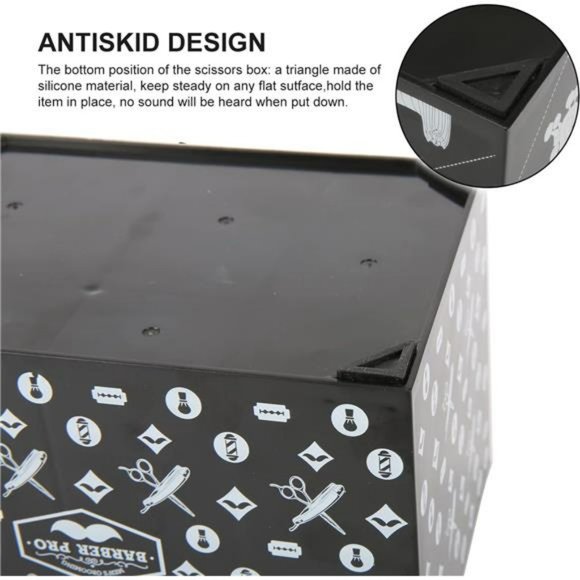 Hair Salon Scissors Storage Box, Shear Holder  Barber Tools Holder (Black-White) - Picture 3 of 6